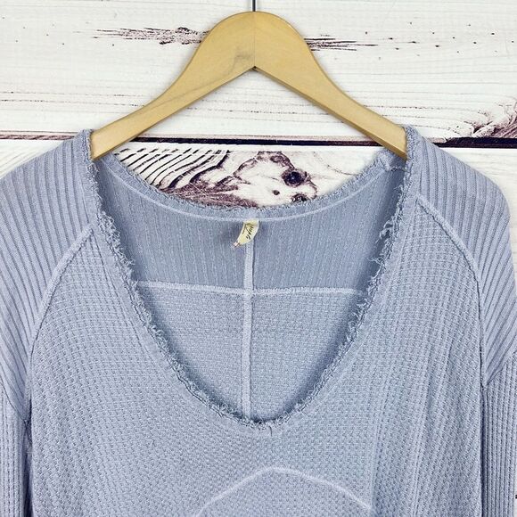 Free People Sunset Park Thermal Knit Long Sleeve Top Sz Small - Picture 5 of 6